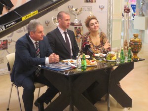 Встреча в музее(слева-направо) Григорий Кабельский, Максим Опалев и Елена Истягина-Елисеева